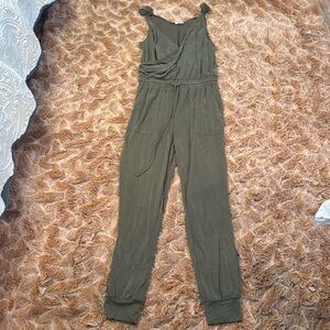 Hearthloom Olive Green Sleeveless Jumpsuit size XS